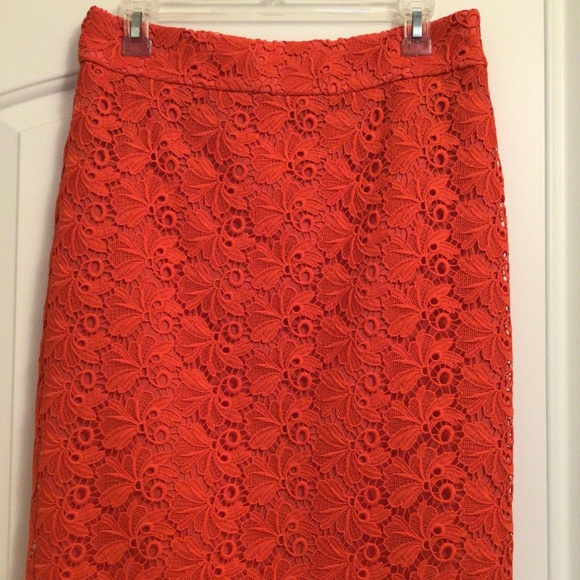 Ann Taylor Size 6 Red Coral Pencil skirt - Picture 1 of 8